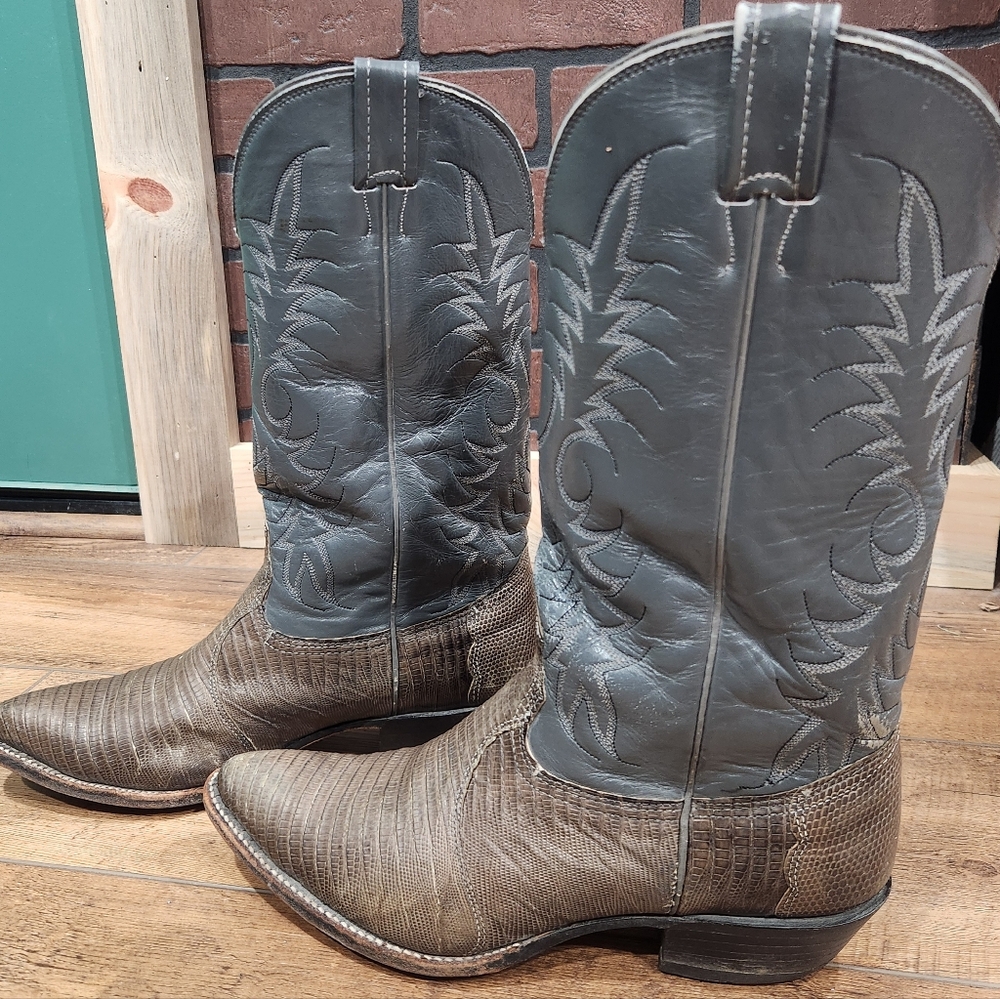 Vintage Nocona Lizard Cowboy Boots 10D - Picture 5 of 8